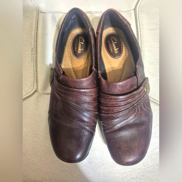 CLARKS Artisan Kessa Alcove Sz 7 Adjustable Strap Brown Leather - Picture 3 of 7